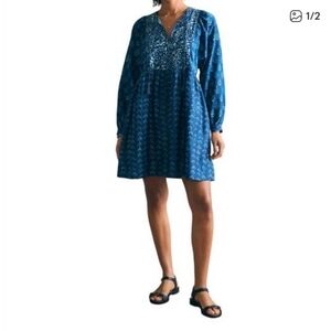 NEW FAHERTY solstice mix print mini dress in sunburst
